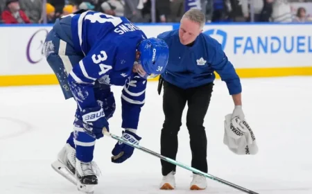 Maple Leafs’ Matthews Sidelined for Season with Severe MCL Tear