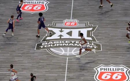 T Mobile Center at an inflection point: Big 12 swaps LED glass court for hardwood in the final two days