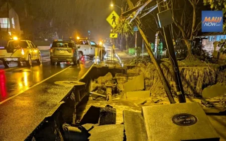 Hawaii Flash Flooding Maui as Kona Storm Continues