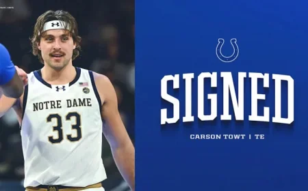 Carson Towt signs with the Colts — a tight end without a football past