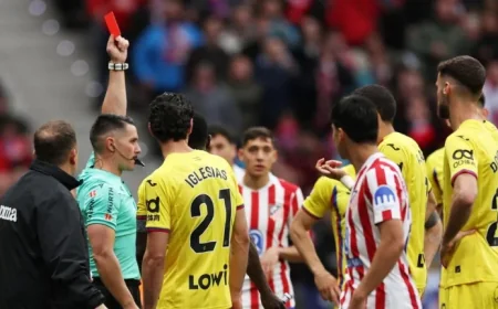 Sorloth: Getafe’s Abdel Abqar sent off for grabbing Atletico striker’s genitals