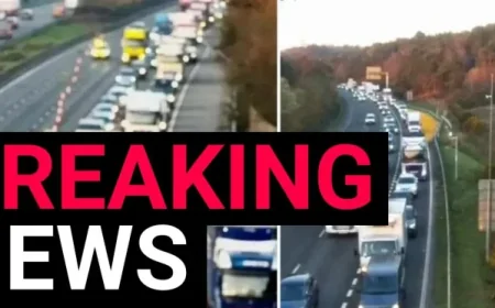 M3 closed near Bagshot after HGVs crash and spill fuel — diversion route in place