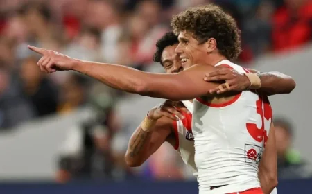 Tom Barrass lands heavily as New-look Swans fire early at MCG