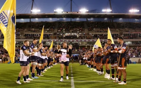 LIVE: ACT Brumbies celebrate James Slipper record against Chiefs