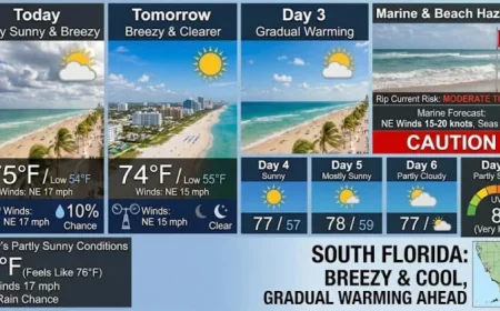 Miami Weather: Another Cool, Cloudy Day — Sunshine Returns Tomorrow in South Florida