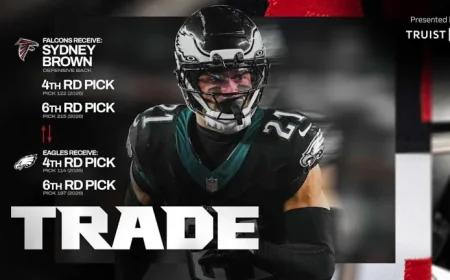 Falcons Acquire Sydney Brown, Two Draft Picks from Eagles