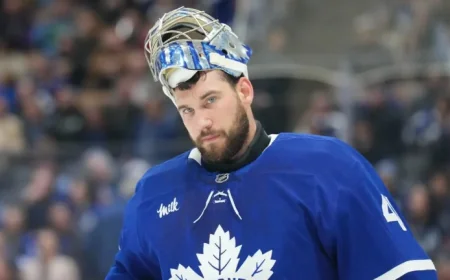 Maple Leafs’ Woll forced to start after Stolarz injured in warmups