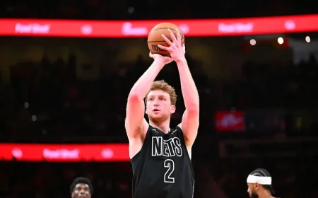 Danny Wolf exits early Sunday after left ankle sprain as Nets thin out fast