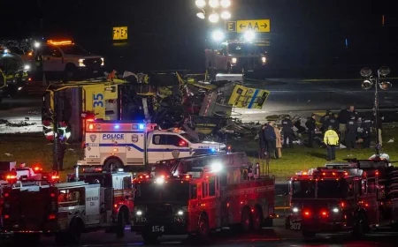 Airplane Crash LaGuardia Airport: Two Pilots Killed as Air Canada Jet Hits Fire Truck on Runway 4