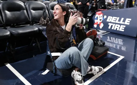 Caitlin Clark Captures Lakers-Pacers Game as Photographer