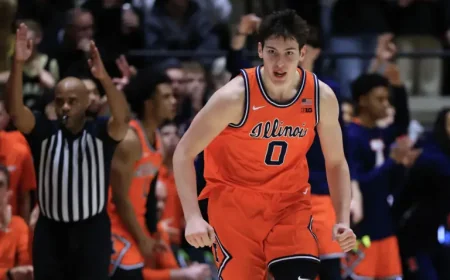 Joseph Tugler no-call sparks on-air outrage as Illinois’ David Mirkovic takes hit in Sweet 16
