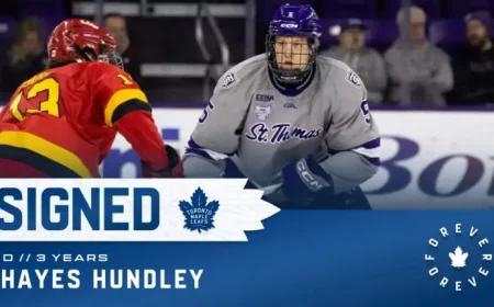 Hayes Hundley Hockey as 2026-27 Approaches: Maple Leafs Sign Defender to Three-year Entry-level Contract