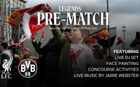 Liverpool Legends Game: Jamie Webster to Headline Pre-Match as Stars Return to a Sold-Out Anfield