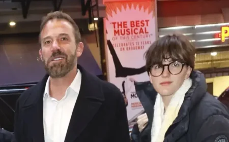 Ben Affleck spotted smiling as he and Fin step into Daniel Radcliffe’s Broadway show in NYC