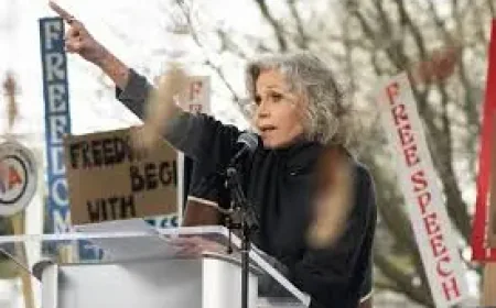 Jane Fonda Outside the Kennedy Center: A Rainy Rally and a Demand to ‘Break Your Silence’
