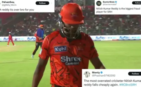 “Nitish Kumar Reddy is biggest fraud”: Fans fume as SRH star fails vs RCB in IPL 2026 opener