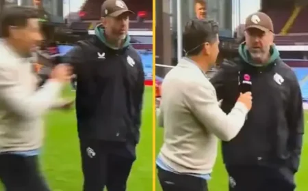 Livid coach Geoff Parling shoves Craig Doyle after ‘bantz’ fail