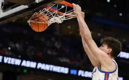 Tallest College Basketball Player Olivier Rioux Sparks Viral March Madness Moment in Tampa