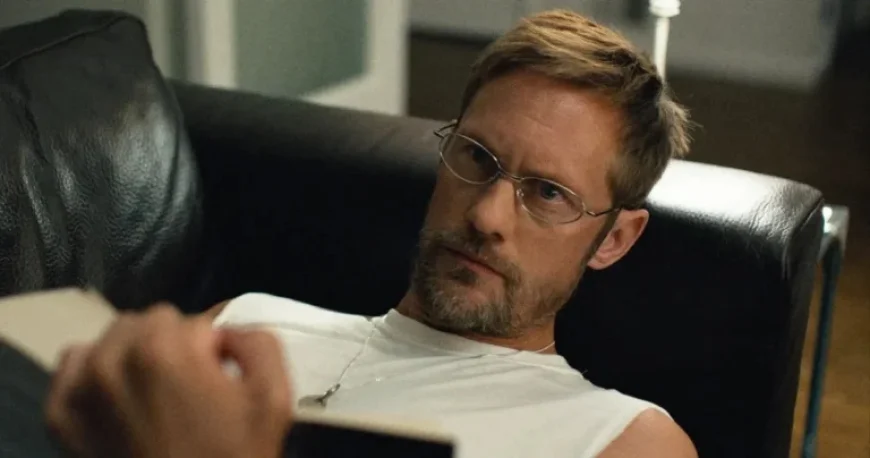 Alexander Skarsgård Shines with Chic Glasses in Pillion