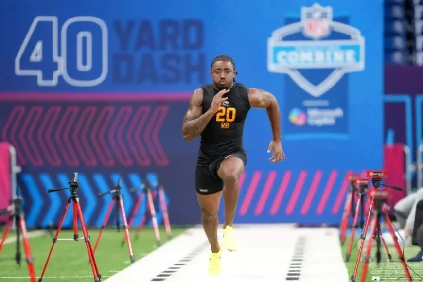 Arkansas RB Mike Washington Jr. Celebrates 40-Yard Dash Success at NFL Combine