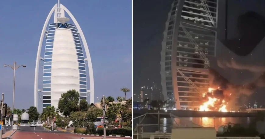 Burj Al Arab Hotel Hit, Dubai Airport Closed, and US Navy 5th Fleet Bahrain Base Under Attack as Iran Bombs UAE