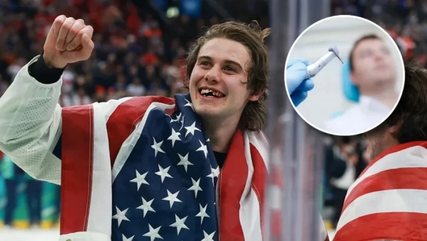 Jack Hughes Showcases His Iconic Toothless Gold Medal Smile