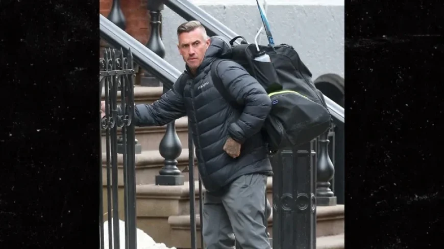 Carey Hart Spotted in NYC as Pink Films Talk Show