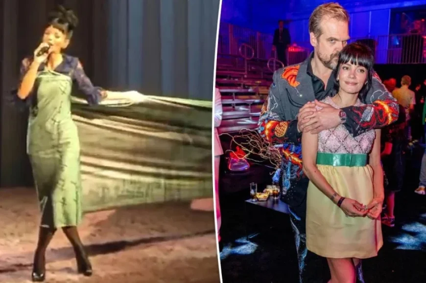 Lily Allen Stuns in Receipt Dress with David Harbour Diss Track on Tour