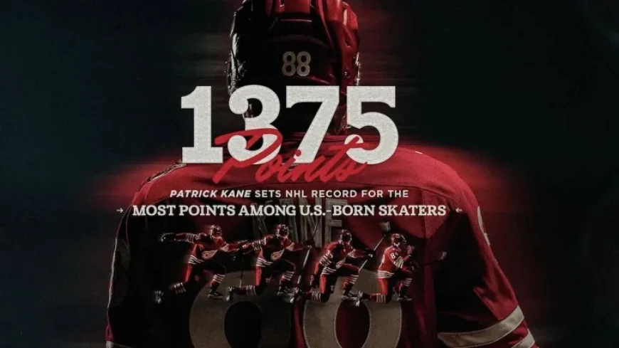 Patrick Kane honored by Red Wings for breaking Modano’s U.S. points record — a Showtime American-Born Leading Scorer revelation