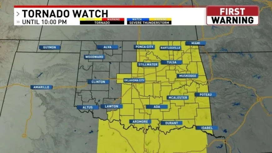 Tornado Watch raises stakes for central Oklahoma: what the risk map signals before 10 p.m. ET