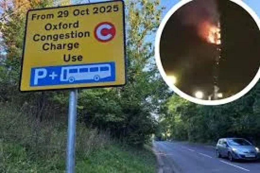 Oxford: Arson investigation after 5G mast blaze shuts ring road, commuters face disruption