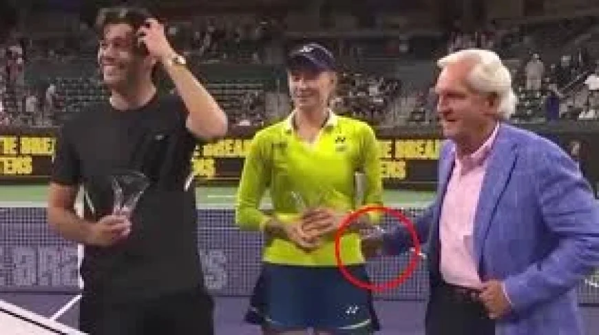 Elena Rybakina’s firm response to unwanted physical contact by a presenter reveals boundary lapse at Indian Wells
