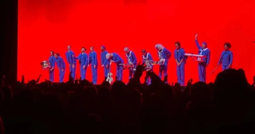 David Byrne review — joyous spectacle foregrounds footage of ICE raids