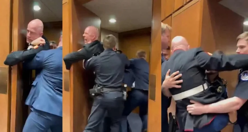 Marine Brian McGinnis Has Arm Broken as Senator Tim Sheehy Joins Capitol Police Ejection at Senate Armed Services Hearing