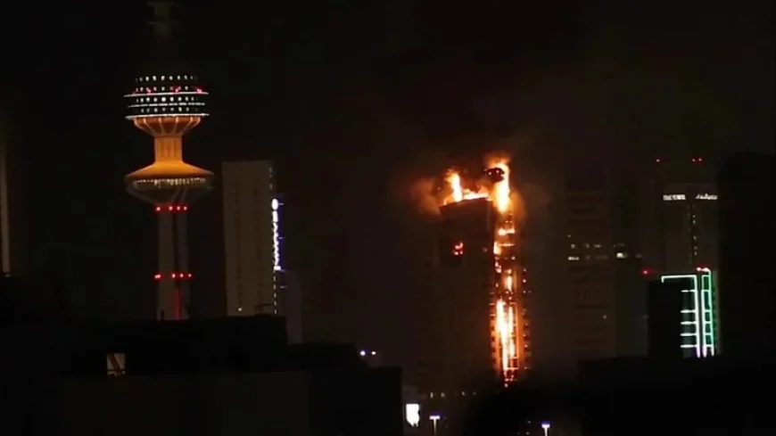 Kuwait City Tower Engulfed in Huge Fire as Regional Strikes Escalate and Political Tensions Flare