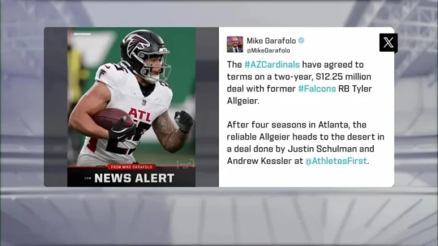 Tyler Allgeier signs two-year, $12.25M deal with Cardinals