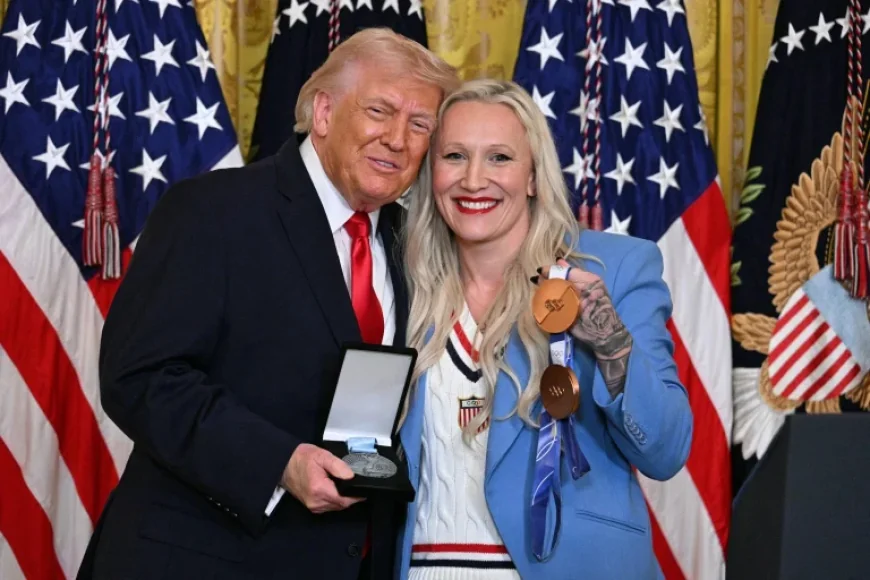 Kaillie Humphries hands a rare honor to Trump, and turns a medal into a message