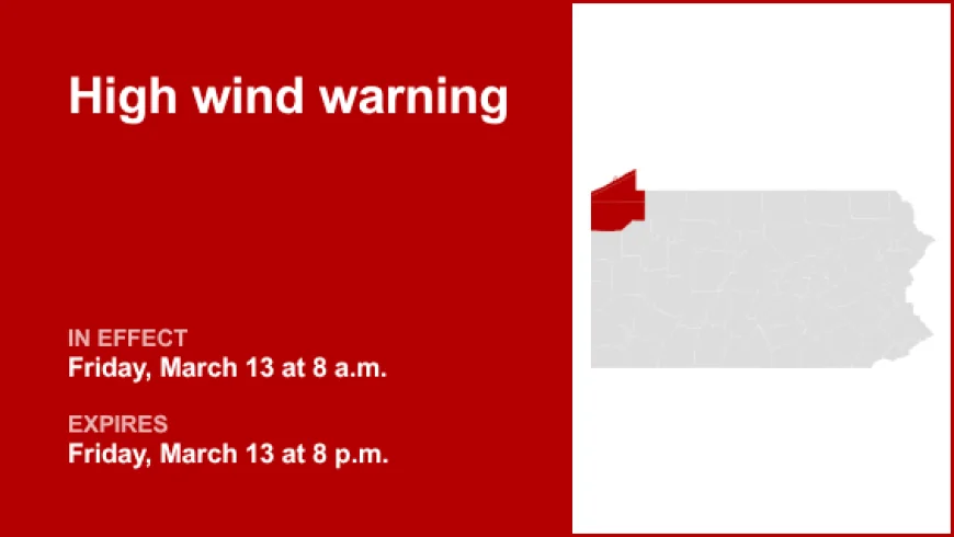 High Wind Warning, Wind Advisory, and High Wind Watch: National Alert Summary — Friday, March 13, 2026