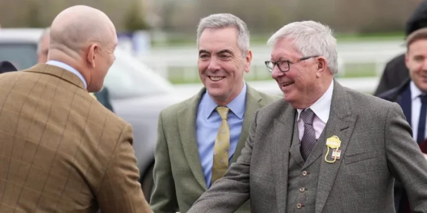 Alex Ferguson beams as he hugs iconic actor at Cheltenham while £640,000 horse is sidelined