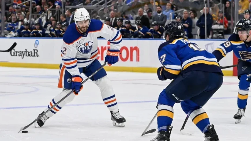 Oilers Vs Blues as Four-Game Road Trip Concludes in St. Louis