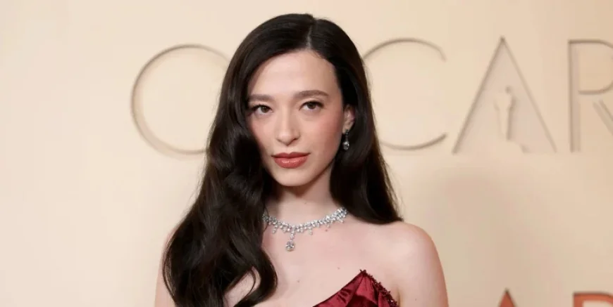 Mikey Madison Returns to the Oscars in a Deep Red Gown With a Long Slit — Sultry Hair Shift Revealed