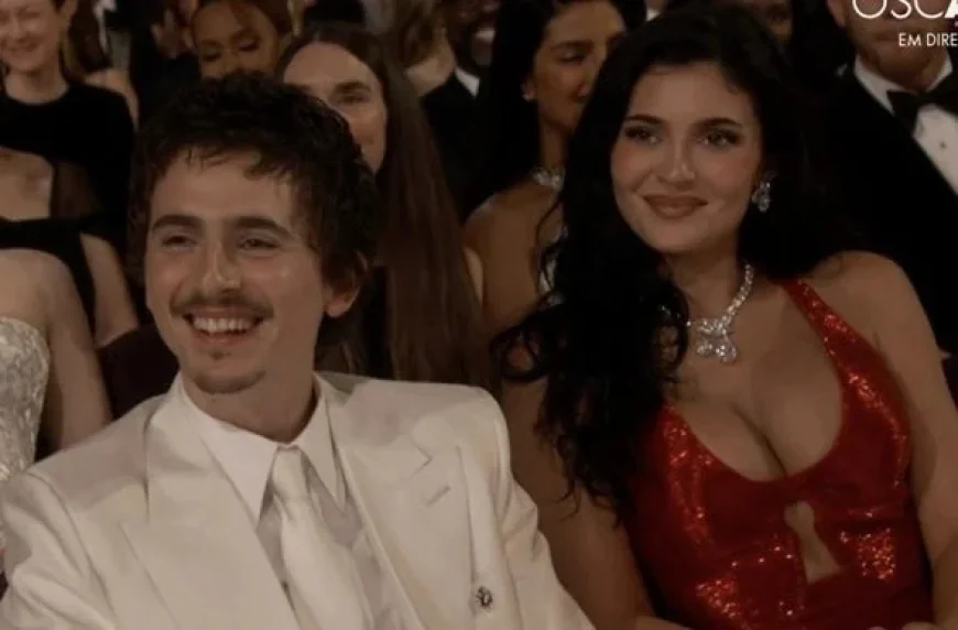 Kylie Jenner Shines in Ruby Schiaparelli at Oscars, Supporting Timothée Chalamet