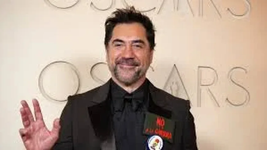 No A La Guerra returns to the Oscars red carpet as Bardem revives the slogan, calls out “the same lies”