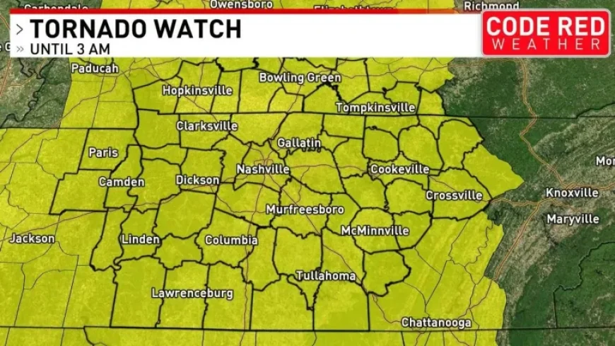 Tornado Watch Nashville: 3 a.m. deadline, 75 mph gusts, and a second wave risk that may catch commuters off-guard
