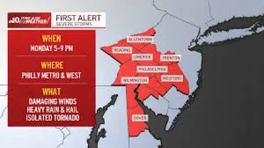 Weather Philadelphia at a Monday Inflection Point: Heavy Rain, Damaging Winds, and Tornado-Warning Potential