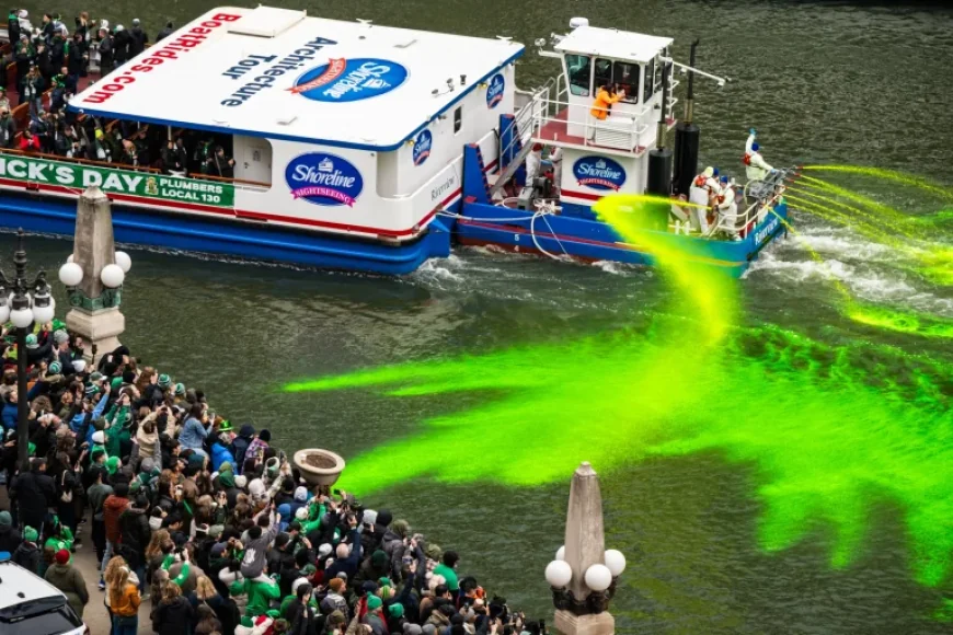 Green on the Chicago River: A rite of passage, a guarded recipe, and a city crowding the bridges