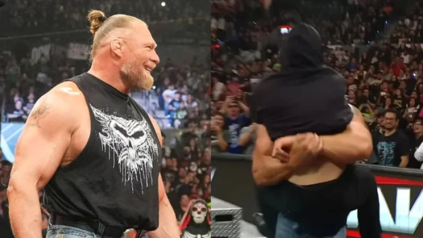 Masked Man Slammed by WWE’s Brock Lesnar Onto Steel Steps Unveiled