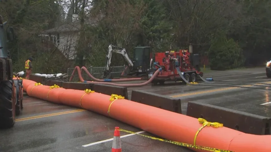 Pipeline Road Coquitlam as Port Coquitlam shores up creeks after Coquitlam mudslide