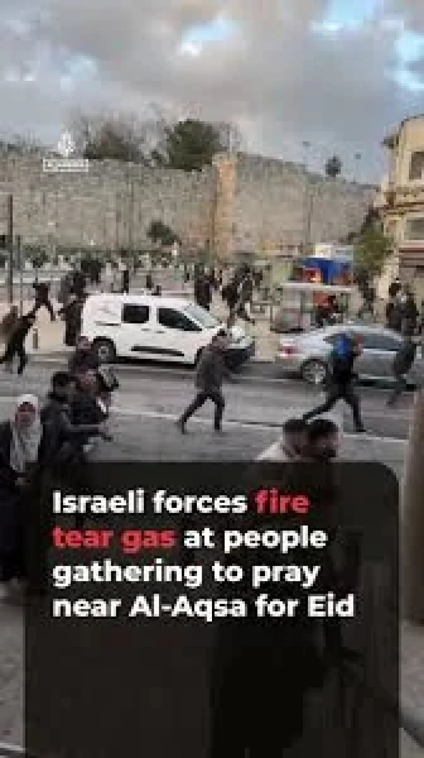 Eid Prayer as Jerusalem’s Al-Aqsa closure forces worshippers outside the Old City walls