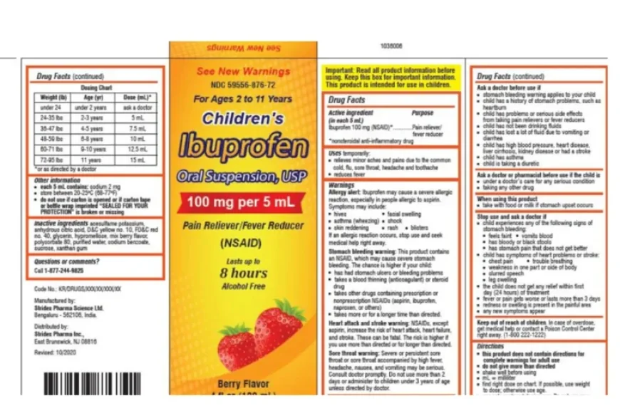 Strides Pharma Recalls Children’s Ibuprofen Due to Contamination